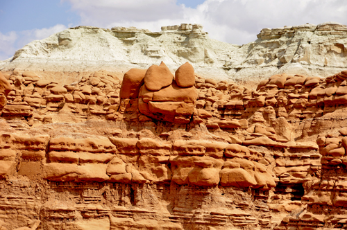 close-up of the frog goblin at Goblin Valley State Park